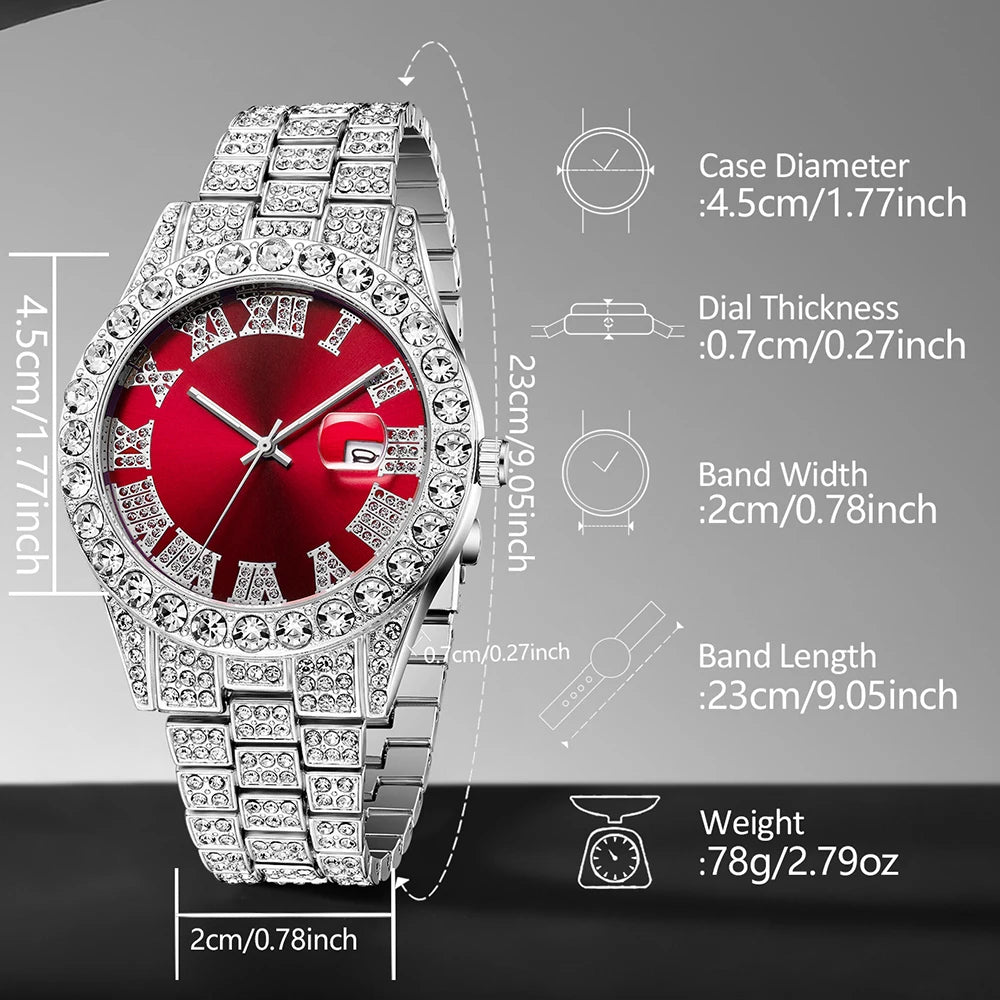 3PCS/SET Women's Watch Luxury Leisure Simple Quartz Watch Bracelet Necklace Jewelry Set Suitable for Daily Clothing Matching