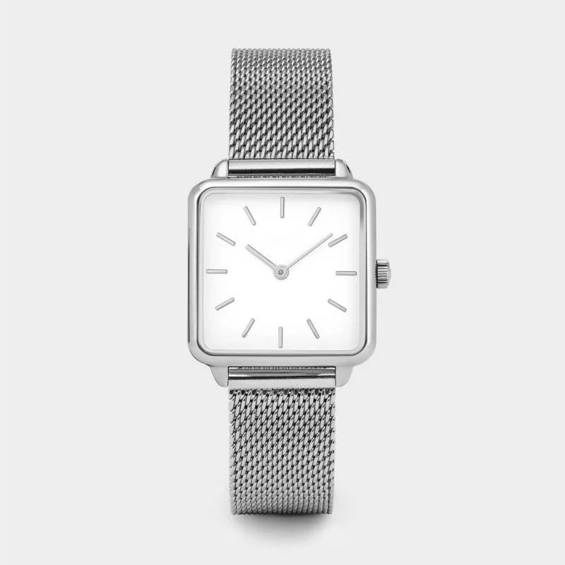 Fashion Luxury Women Watches Simple Square Ladies Quartz Wristwatch Metal Mesh Strap Elegant Lady Women's Watch Gifts for Woman