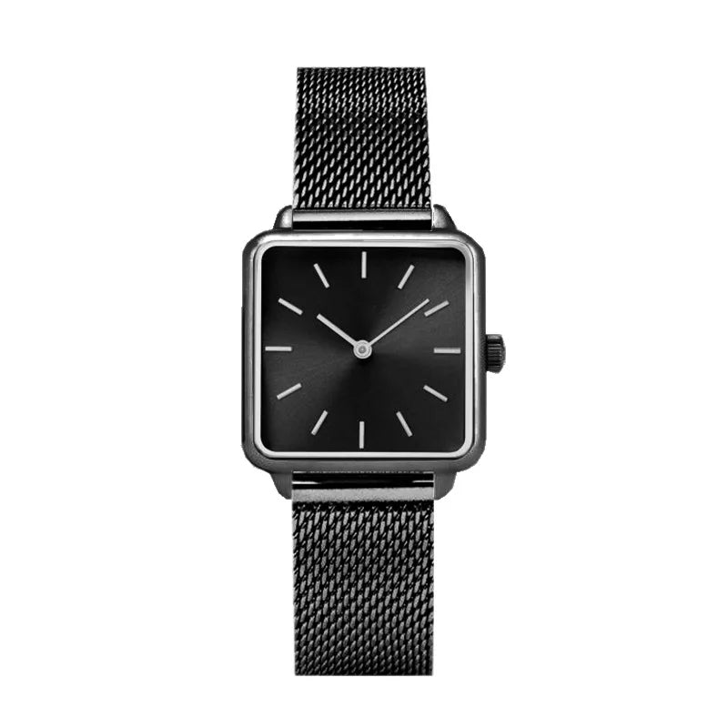 Fashion Luxury Women Watches Simple Square Ladies Quartz Wristwatch Metal Mesh Strap Elegant Lady Women's Watch Gifts for Woman